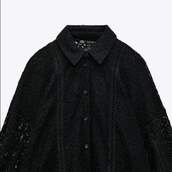 ZARA Lace Shirt with Cutwork Detailing - Picture 5 of 10
